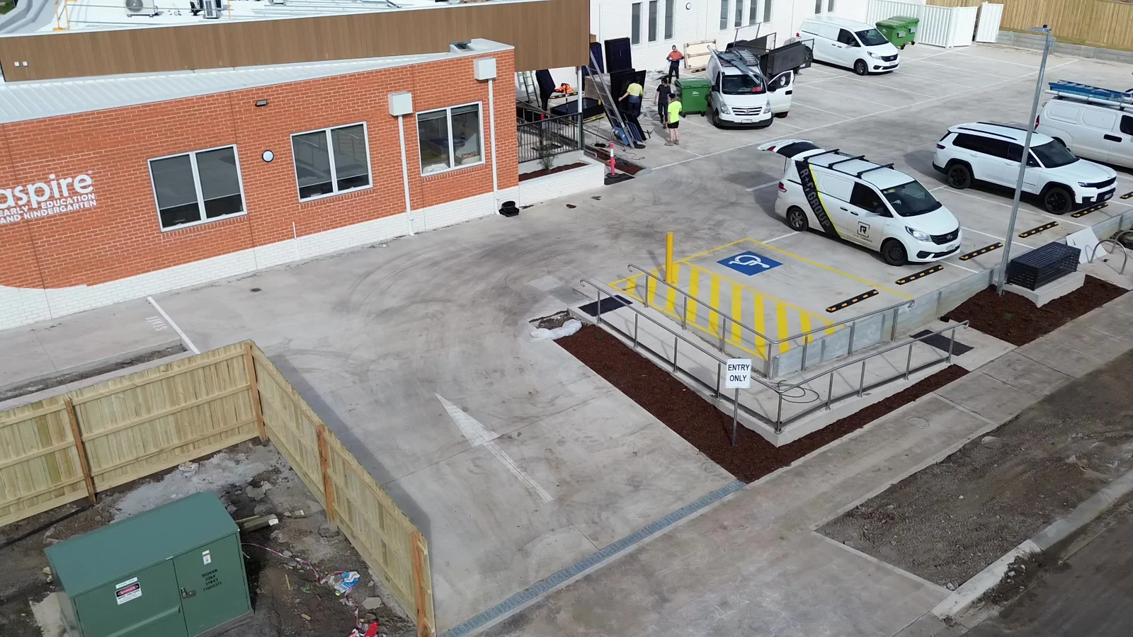 Entrance and forecourt at the Sunbury childcare centre